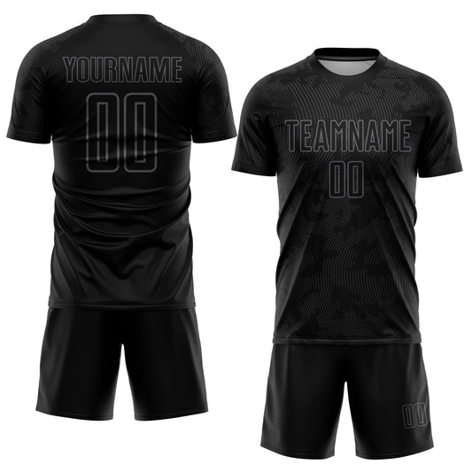 Custom Black Gray Sublimation Soccer Uniform Jersey - Sky-Custom