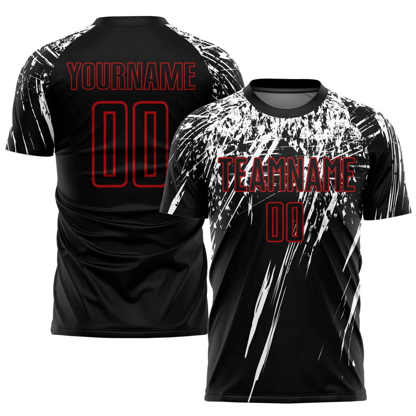 Custom Black Red-White Sublimation Soccer Uniform Jersey - Sky-Custom