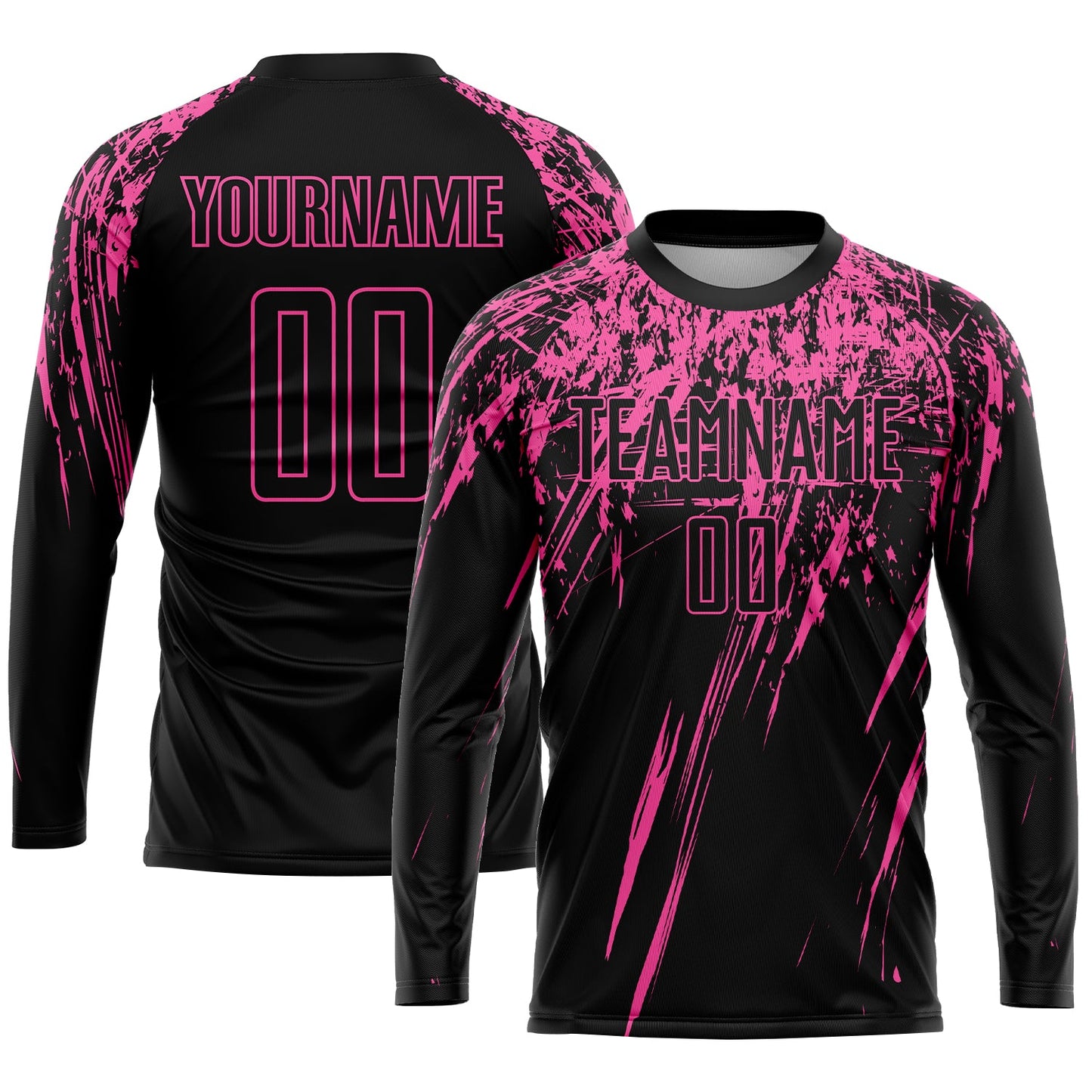 Custom Black Pink Sublimation Soccer Uniform Jersey - Sky-Custom