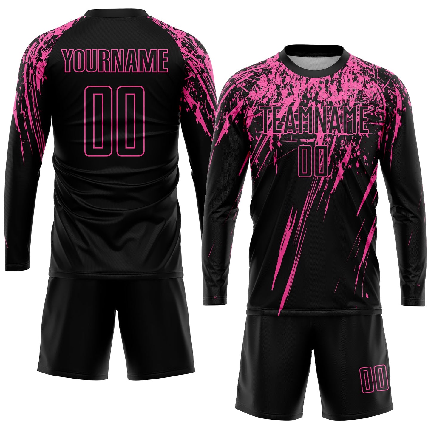 Custom Black Pink Sublimation Soccer Uniform Jersey - Sky-Custom