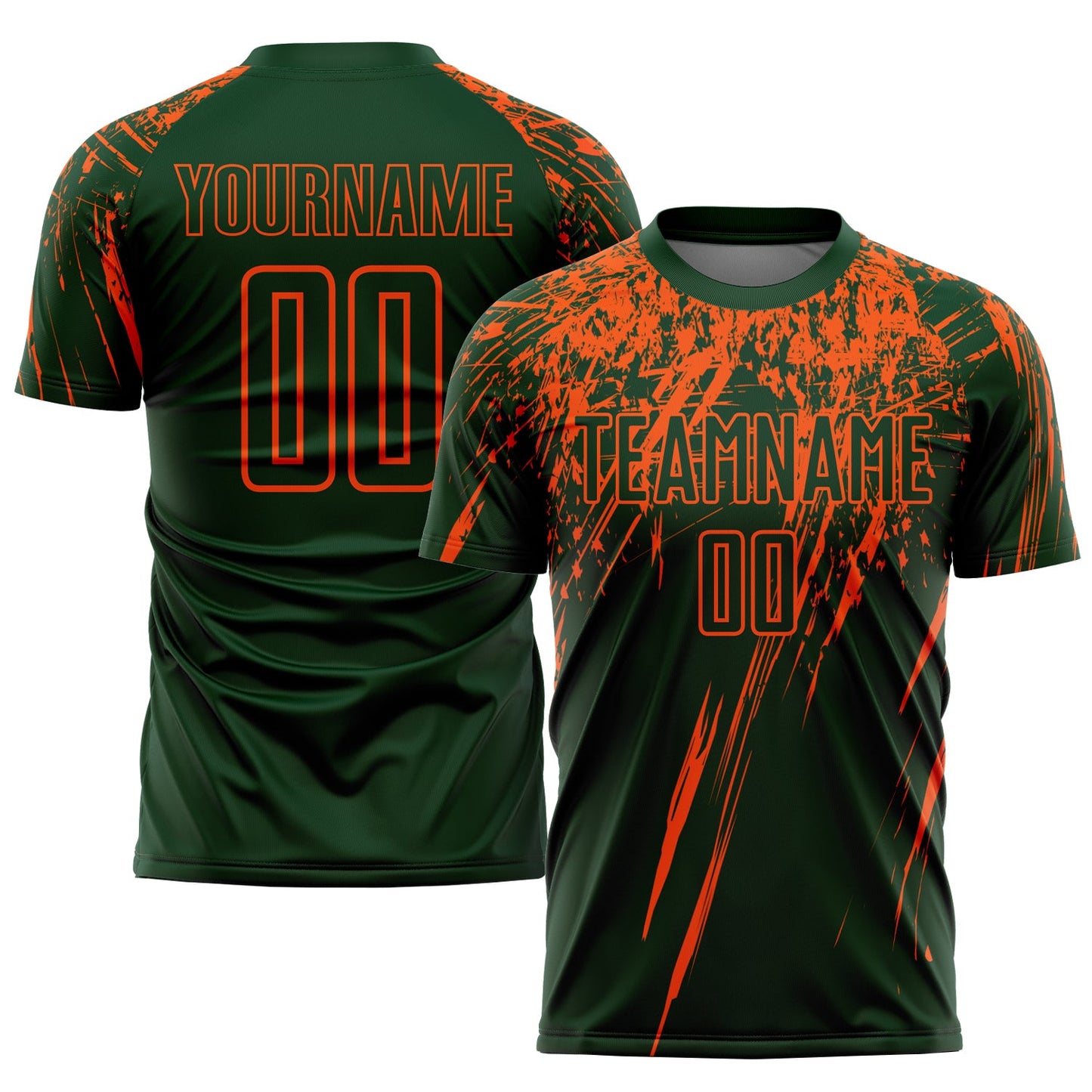 Custom Green Orange Sublimation Soccer Uniform Jersey - Sky-Custom