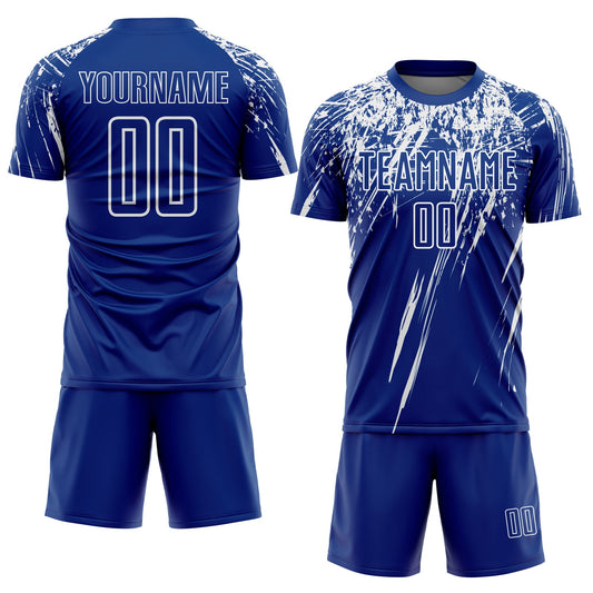 Custom Royal White Sublimation Soccer Uniform Jersey - Sky-Custom