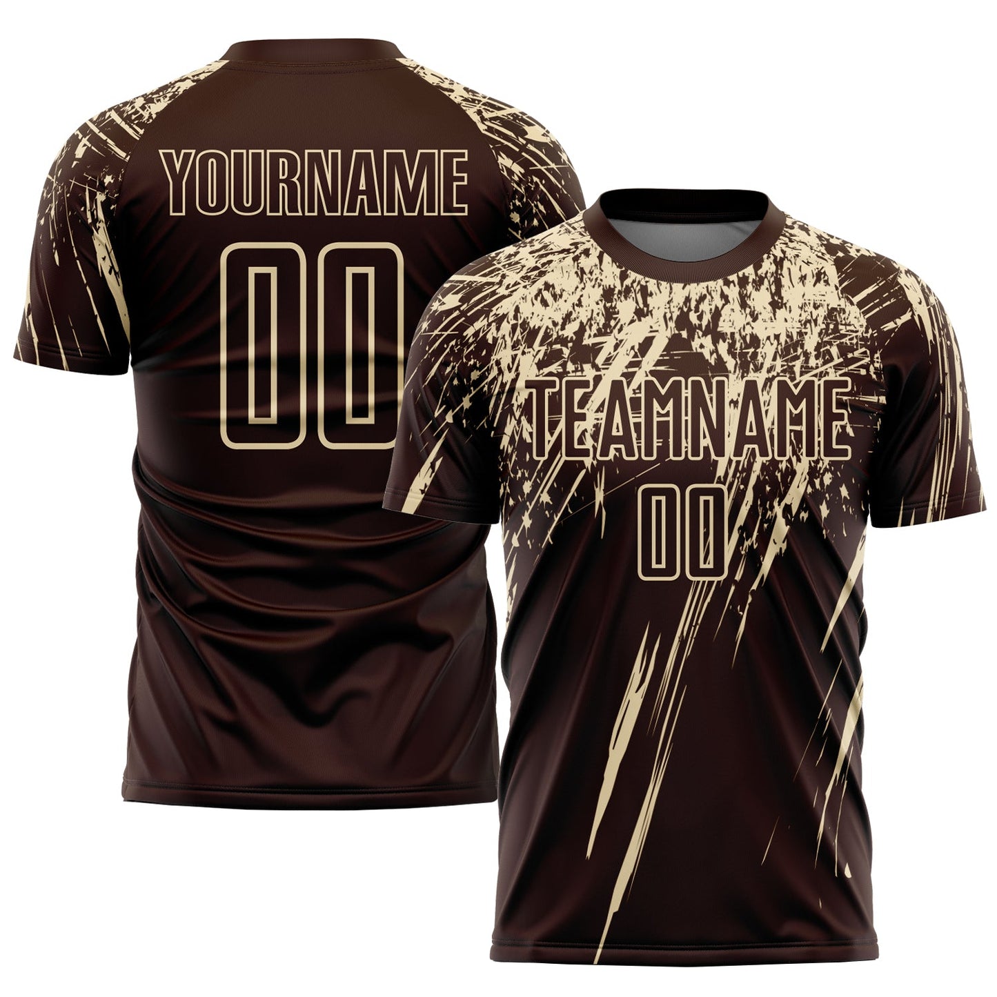 Custom Brown Cream Sublimation Soccer Uniform Jersey - Sky-Custom