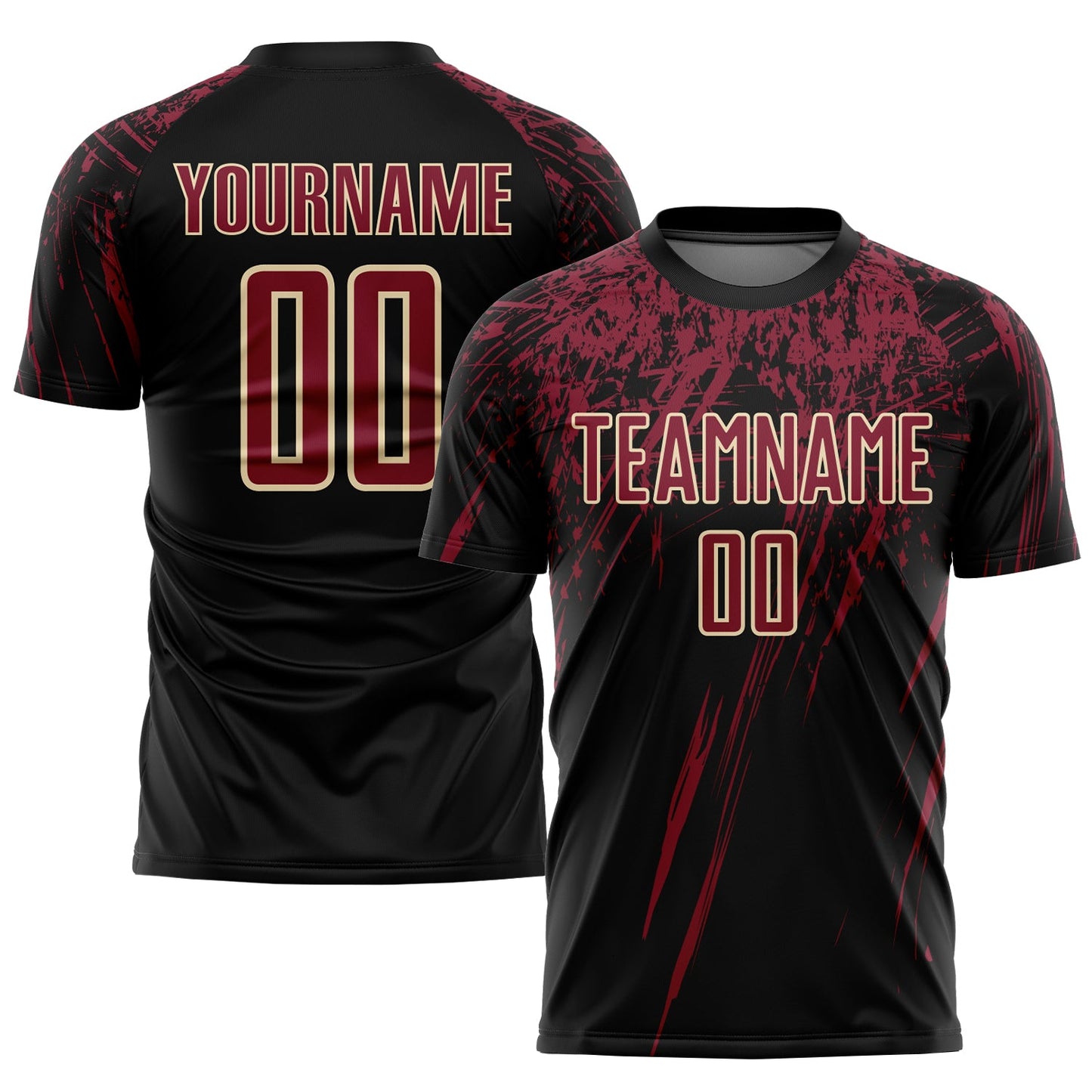 Custom Black Crimson-Cream Sublimation Soccer Uniform Jersey - Sky-Custom