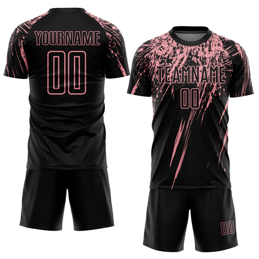 Custom Black Medium Pink Sublimation Soccer Uniform Jersey - Sky-Custom