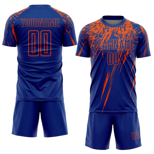 Custom Royal Orange Sublimation Soccer Uniform Jersey - Sky-Custom