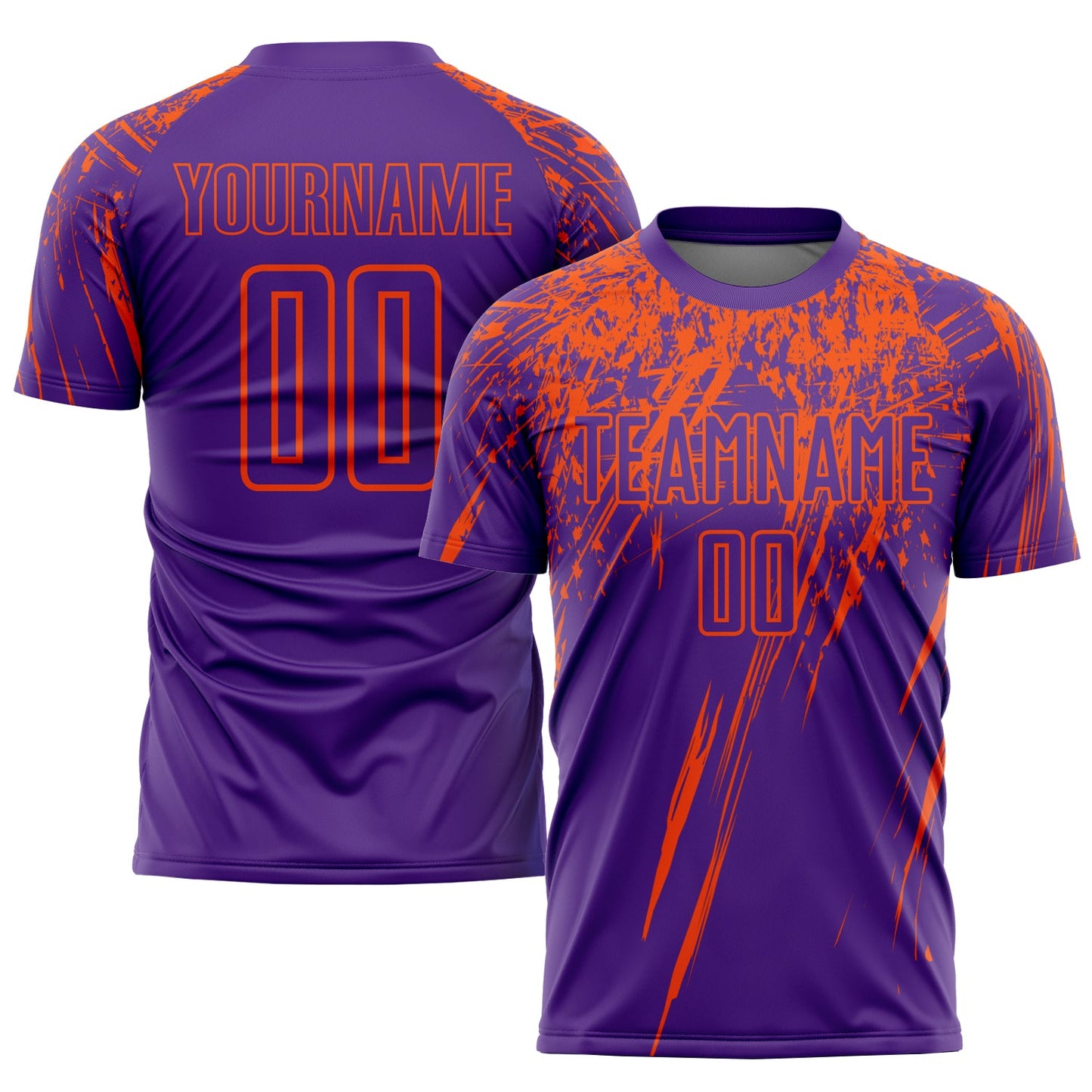 Custom Purple Orange Sublimation Soccer Uniform Jersey - Sky-Custom