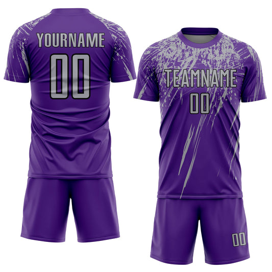 Custom Purple Gray-Black Sublimation Soccer Uniform Jersey - Sky-Custom