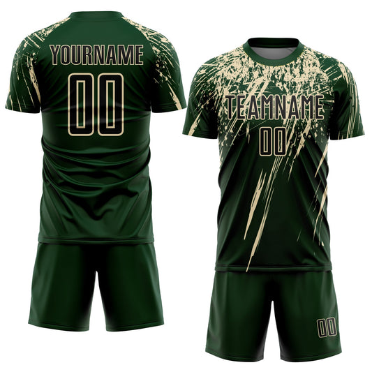 Custom Green Black-Cream Sublimation Soccer Uniform Jersey - Sky-Custom
