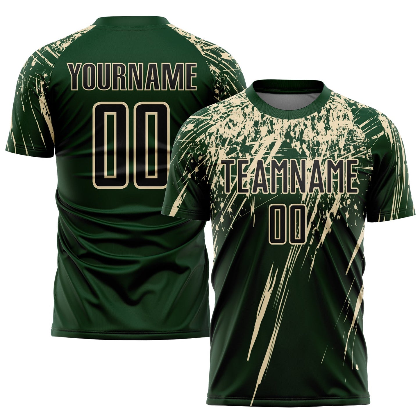 Custom Green Black-Cream Sublimation Soccer Uniform Jersey - Sky-Custom
