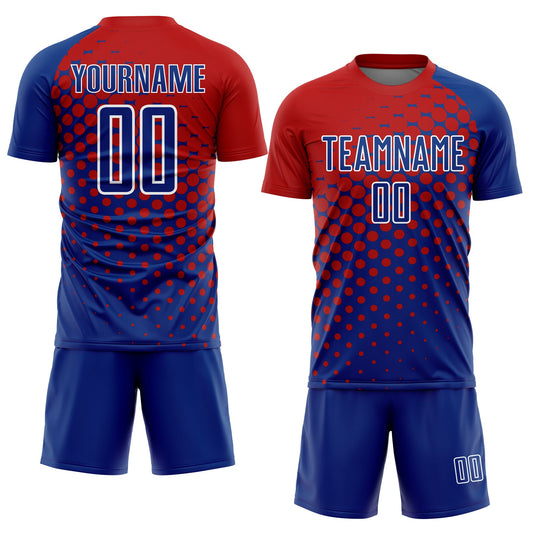 Custom Red Royal-White Sublimation Soccer Uniform Jersey - Sky-Custom