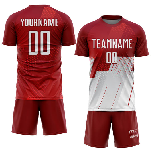 Custom Red White Sublimation Soccer Uniform Jersey - Sky-Custom