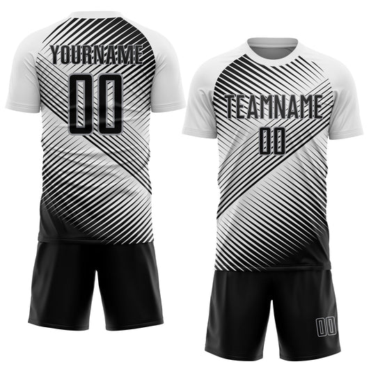 Custom White Black-Gray Sublimation Soccer Uniform Jersey - Sky-Custom