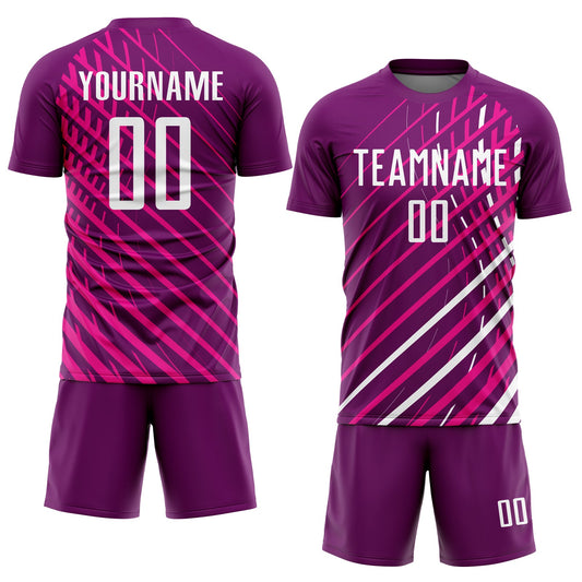 Custom Pink White-Crimson Sublimation Soccer Uniform Jersey - Sky-Custom