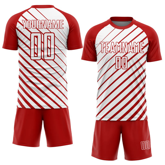 Custom Red White Sublimation Soccer Uniform Jersey - Sky-Custom