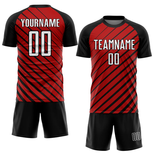 Custom Red White-Black Sublimation Soccer Uniform Jersey - Sky-Custom