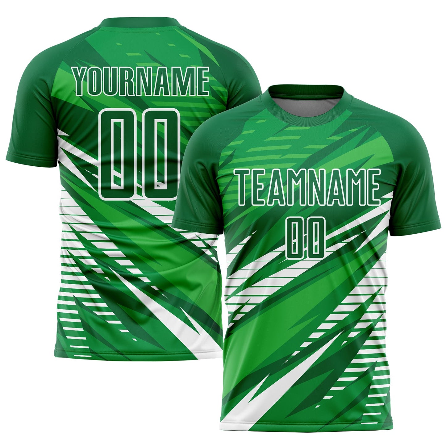 Custom Kelly Green White Sublimation Soccer Uniform Jersey - Sky-Custom