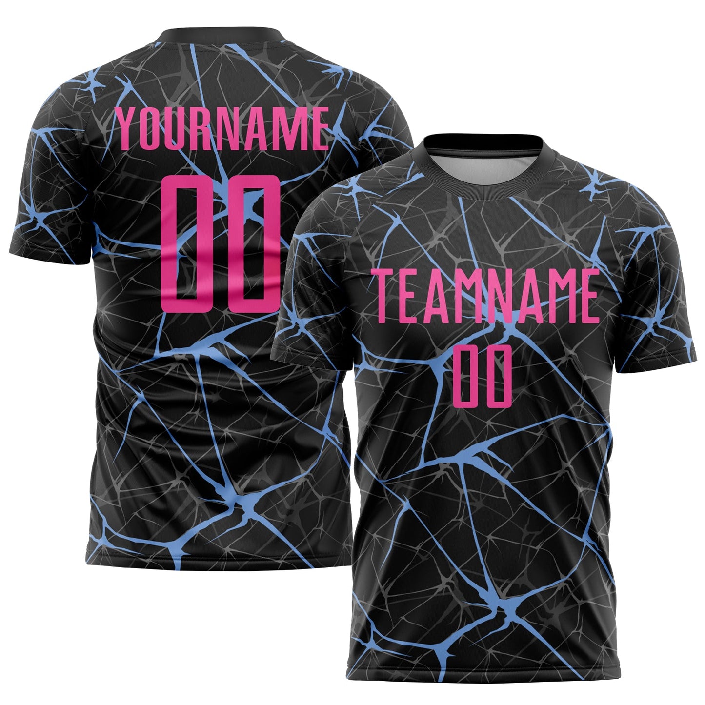 Custom Black Pink-Light Blue Sublimation Soccer Uniform Jersey - Sky-Custom