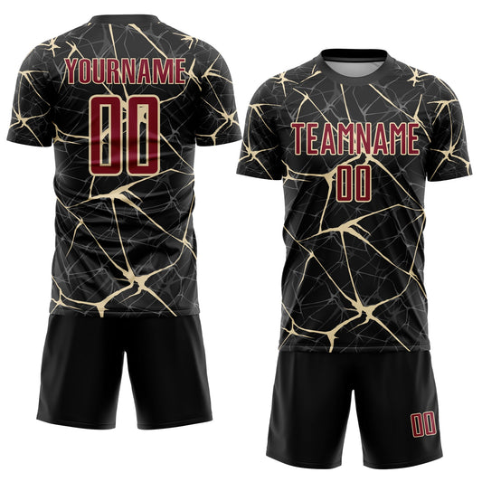 Custom Black Crimson-City Cream Sublimation Soccer Uniform Jersey - Sky-Custom