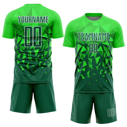 Custom Green Grass Green-White Sublimation Soccer Uniform Jersey - Sky-Custom