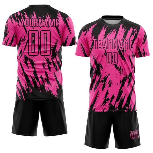 Custom Pink Black Sublimation Soccer Uniform Jersey - Sky-Custom