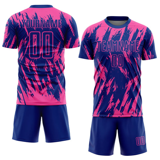 Custom Pink Royal Sublimation Soccer Uniform Jersey - Sky-Custom