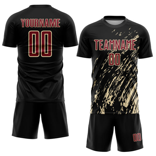 Custom Black Crimson-City Cream Sublimation Soccer Uniform Jersey - Sky-Custom