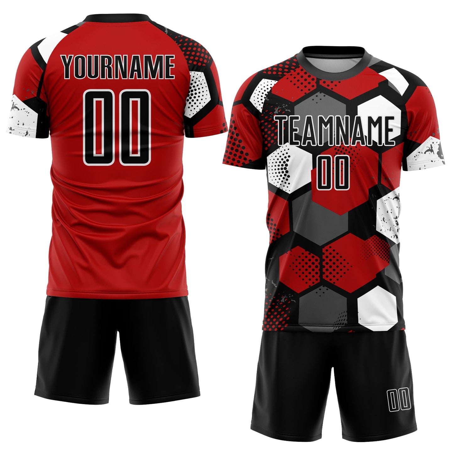 Custom Red Black-White Sublimation Soccer Uniform Jersey - Sky-Custom