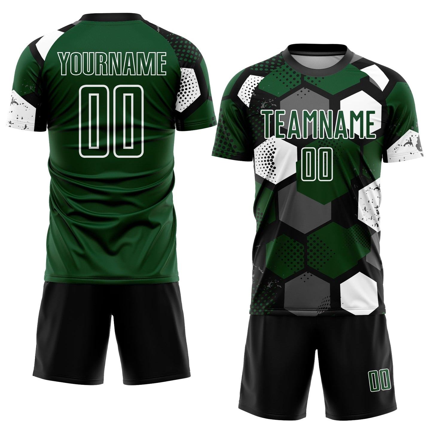 Custom Green Black-White Sublimation Soccer Uniform Jersey - Sky-Custom