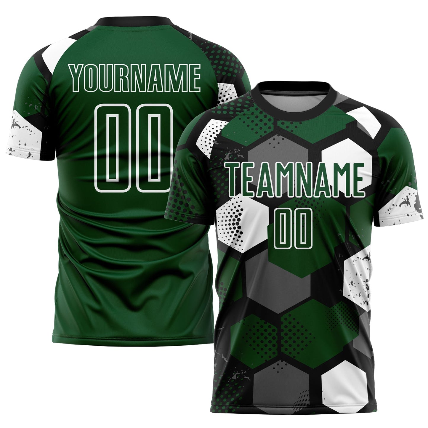Custom Green Black-White Sublimation Soccer Uniform Jersey - Sky-Custom