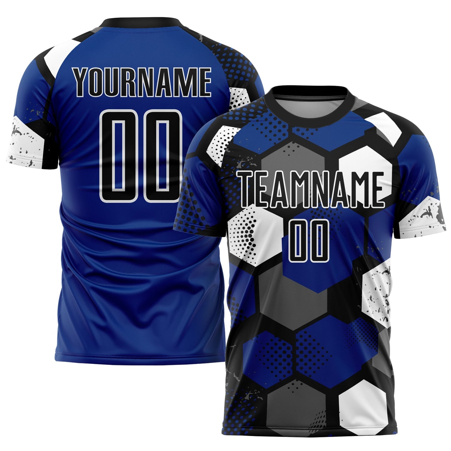 Custom Royal Black-White Sublimation Soccer Uniform Jersey - Sky-Custom