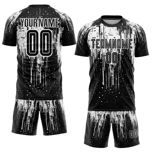 Custom White Black Sublimation Soccer Uniform Jersey - Sky-Custom