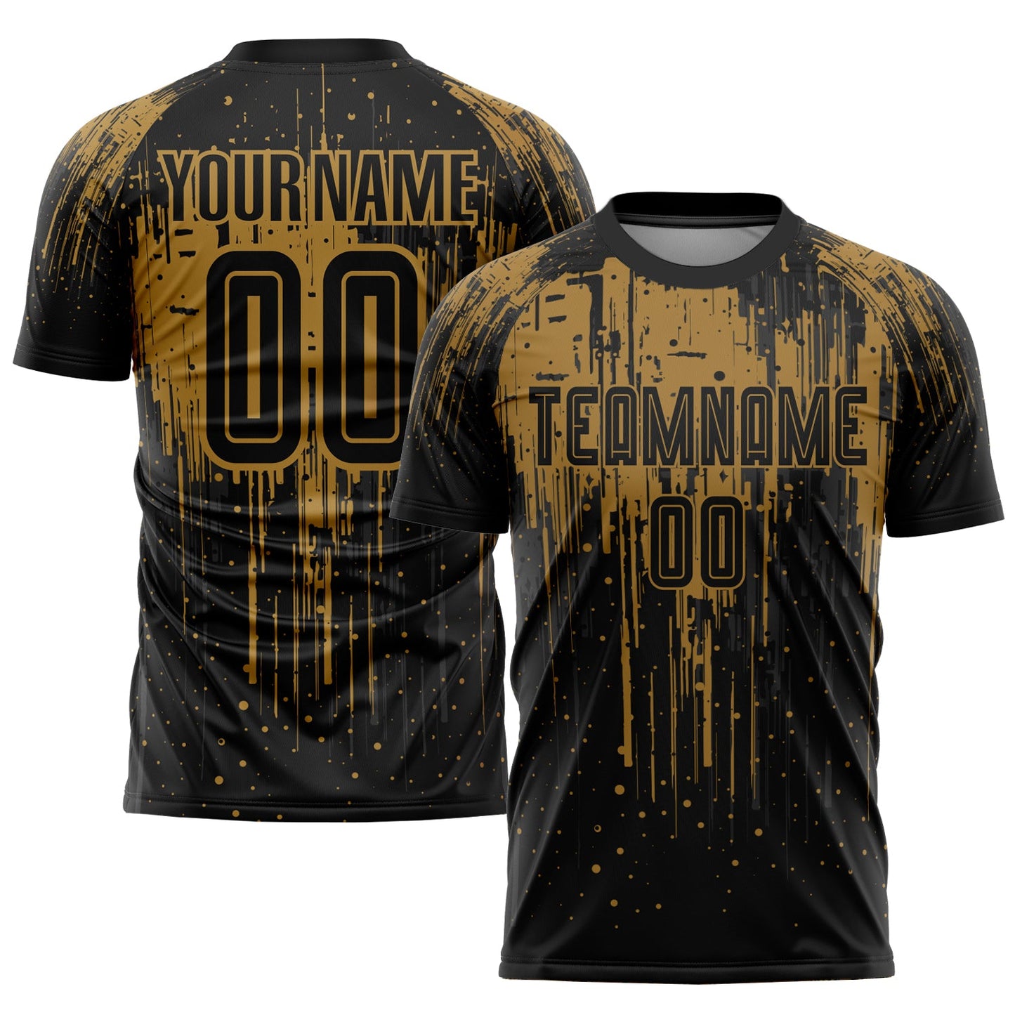 Custom Old Gold Black Sublimation Soccer Uniform Jersey - Sky-Custom