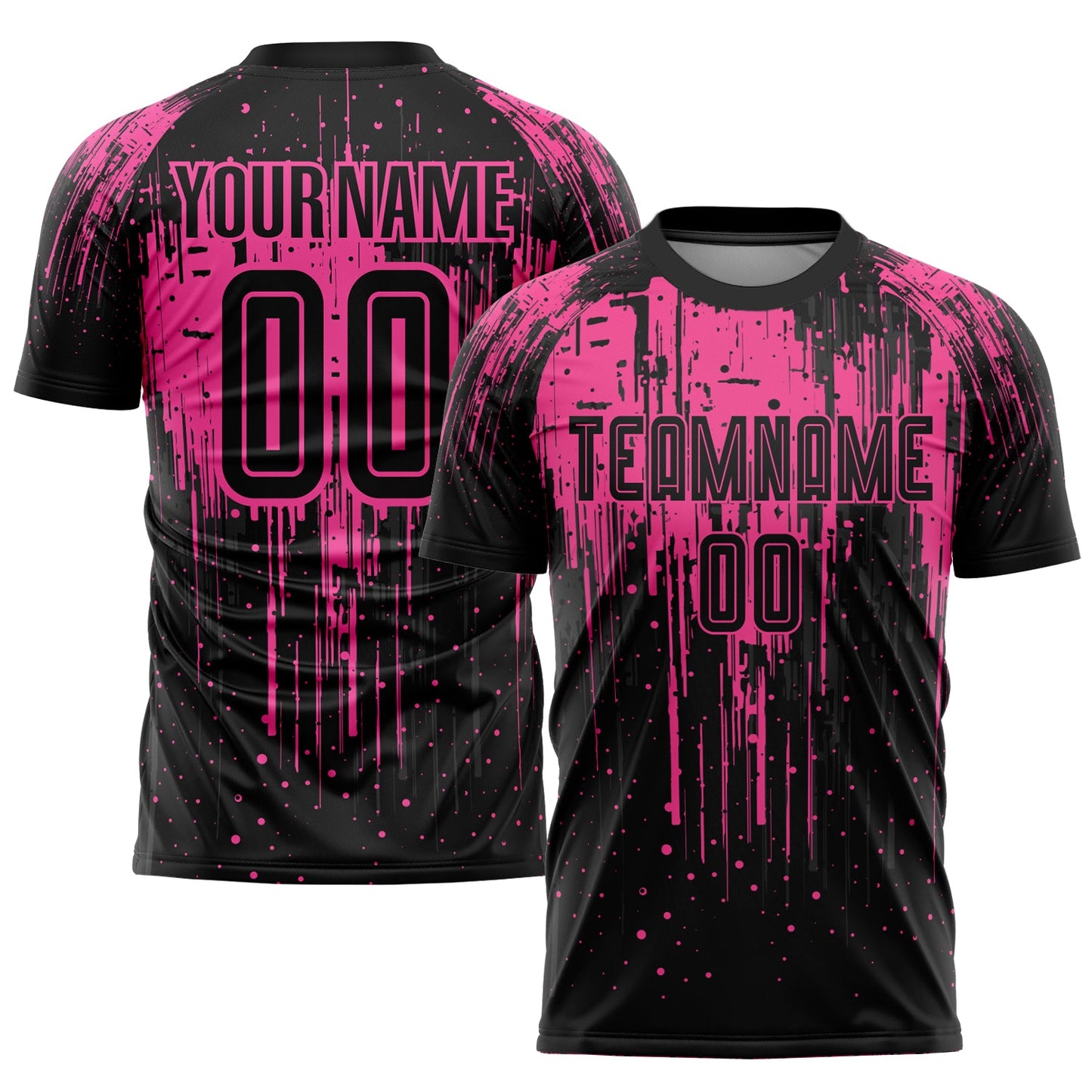 Custom Pink Black Sublimation Soccer Uniform Jersey - Sky-Custom