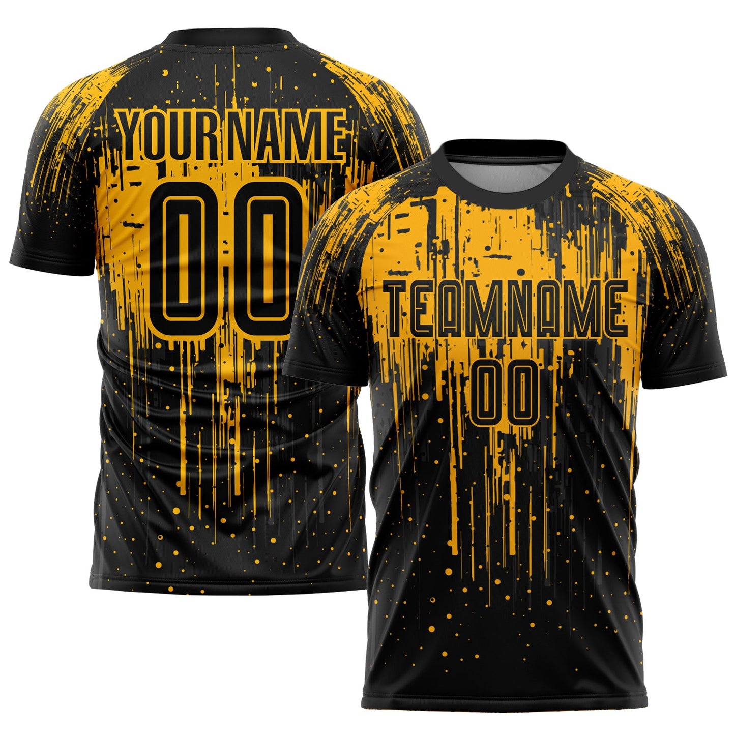 Custom Gold Black Sublimation Soccer Uniform Jersey - Sky-Custom