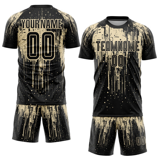 Custom City Cream Black Sublimation Soccer Uniform Jersey - Sky-Custom