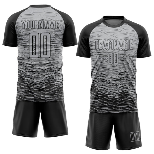 Custom Gray Black Sublimation Soccer Uniform Jersey - Sky-Custom