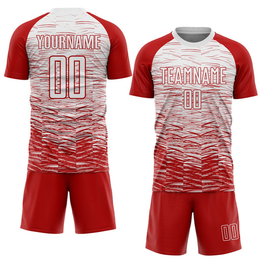 Custom Red White Sublimation Soccer Uniform Jersey - Sky-Custom