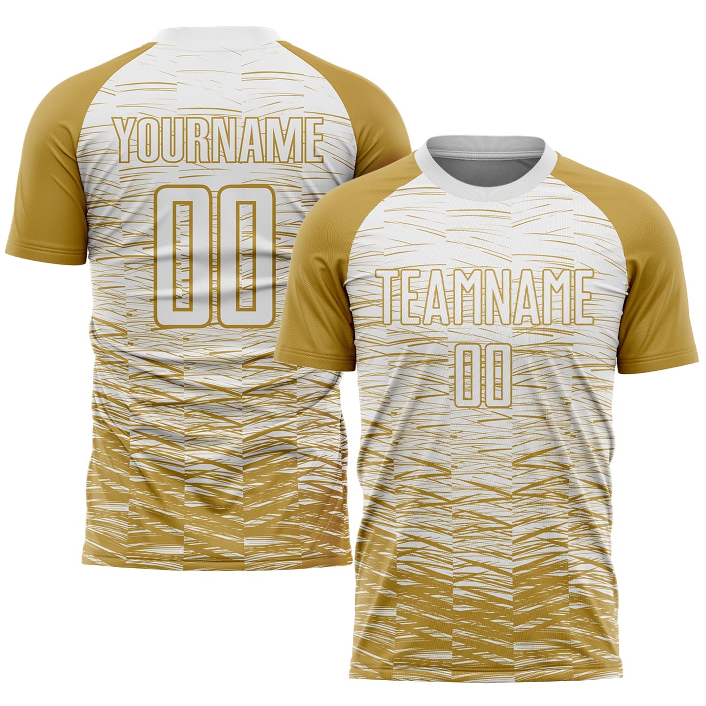 Custom Old Gold White Sublimation Soccer Uniform Jersey - Sky-Custom