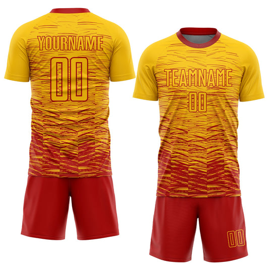 Custom Yellow Red Sublimation Soccer Uniform Jersey - Sky-Custom