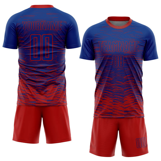 Custom Royal Red Sublimation Soccer Uniform Jersey - Sky-Custom