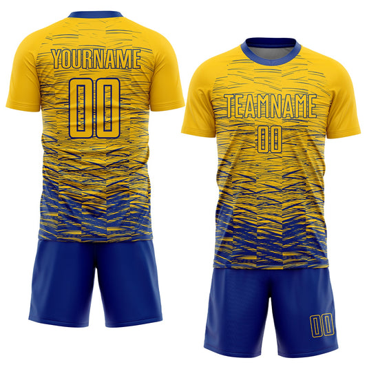 Custom Yellow Royal Sublimation Soccer Uniform Jersey - Sky-Custom