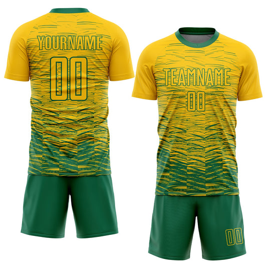 Custom Yellow Kelly Green Sublimation Soccer Uniform Jersey - Sky-Custom