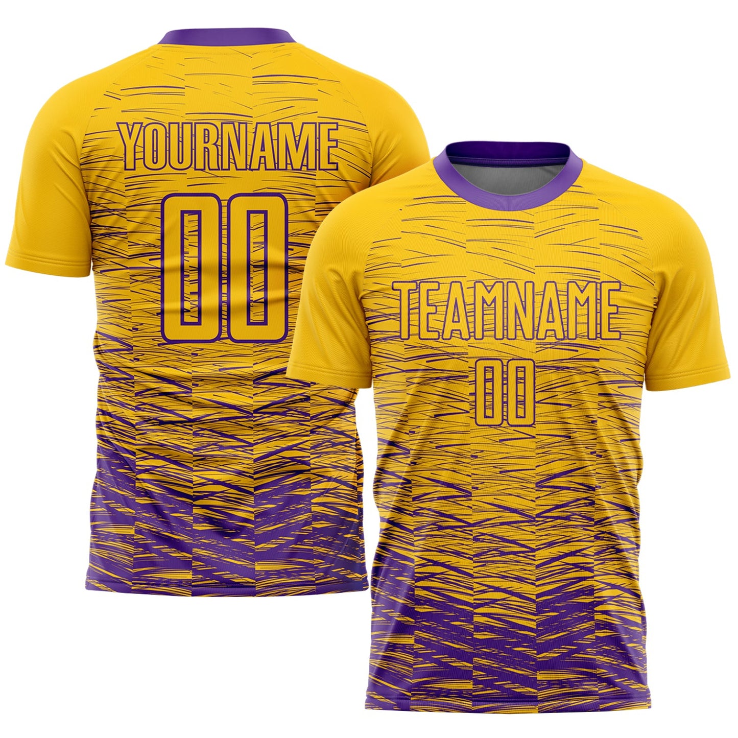 Custom Yellow Purple Sublimation Soccer Uniform Jersey - Sky-Custom
