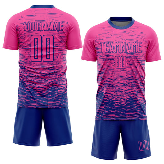 Custom Pink Royal Sublimation Soccer Uniform Jersey - Sky-Custom