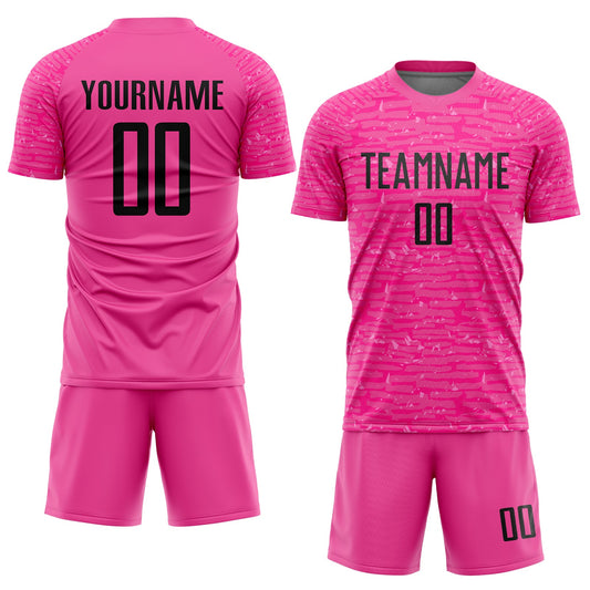Custom Pink Black Sublimation Soccer Uniform Jersey - Sky-Custom