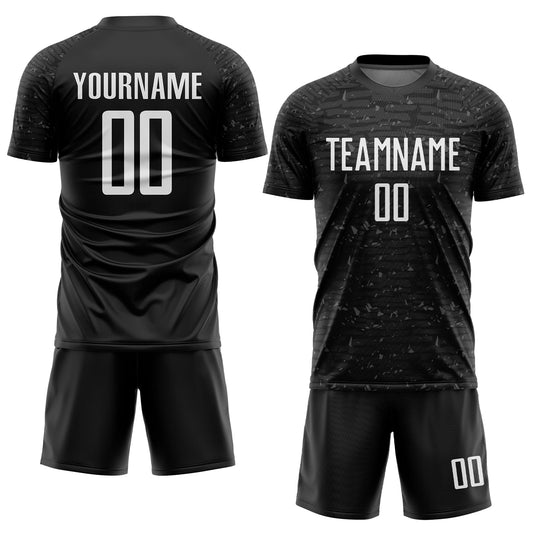 Custom Black White Sublimation Soccer Uniform Jersey - Sky-Custom