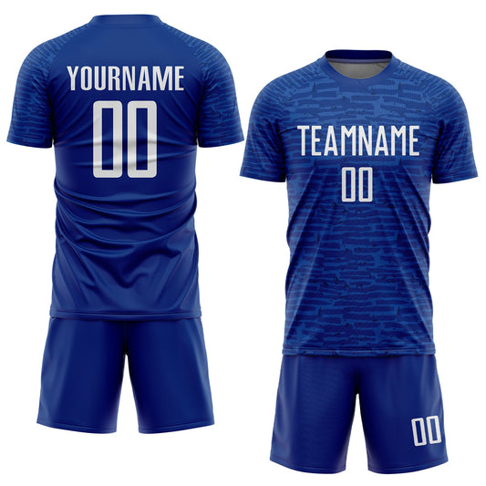 Custom Royal White Sublimation Soccer Uniform Jersey - Sky-Custom