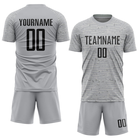 Custom Gray Black Sublimation Soccer Uniform Jersey - Sky-Custom