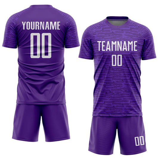 Custom Purple White Sublimation Soccer Uniform Jersey - Sky-Custom